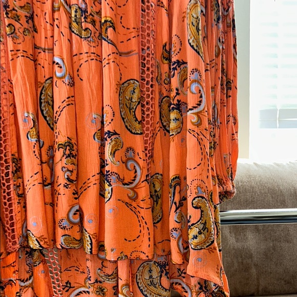 Free People Just The Two Of Us Floral Lace Inset Tunic Dress Size XS - Picture 6 of 8